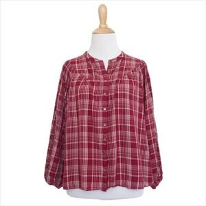Madewell Red Plaid Button Down Shirt